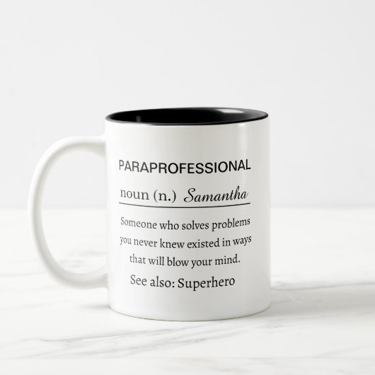 Funny Personalized Paraprofessional Definition ツートーンマグカップ (左)
