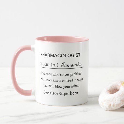 Funny Personalized Pharmacologist Definition マグカップ (ドーナツ)