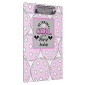 Funny Personalized Pickleball "Play Like A Girl" クリップボード (右)