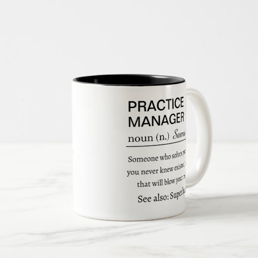 Funny Personalized Practice Manager Definition ツートーンマグカップ (正面右)