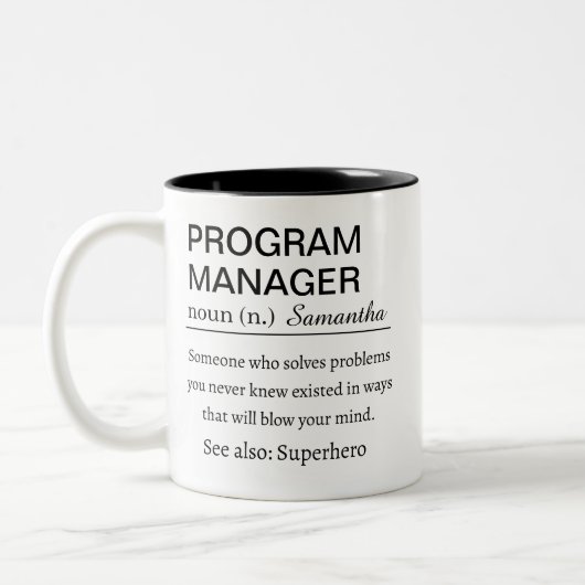 Funny Personalized Program Manager Definition マグカップ (左)