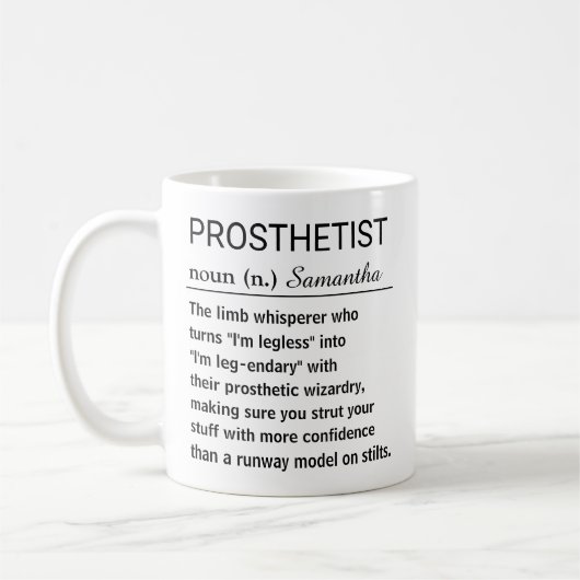 Funny Personalized Prosthetist Definition コーヒーマグカップ (左)