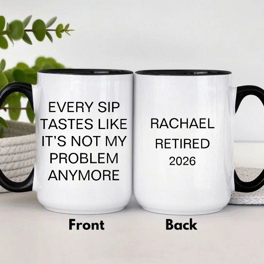 Funny Personalized Retirement ツートーンマグカップ