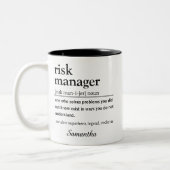 Funny Personalized Risk Manager Definition ツートーンマグカップ (左)