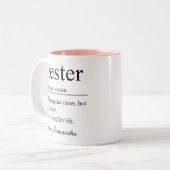 Funny Personalized Sister Definition Mug ツートーンマグカップ (正面左)