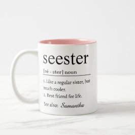 Funny Personalized Sister Definition Mug ツートーンマグカップ