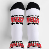 Funny personalized socks with rupture hole design ソックス (上部)