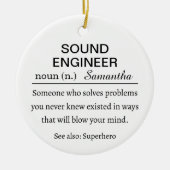 Funny Personalized Sound Engineer Definition セラミックオーナメント (正面)