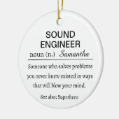 Funny Personalized Sound Engineer Definition セラミックオーナメント (左)