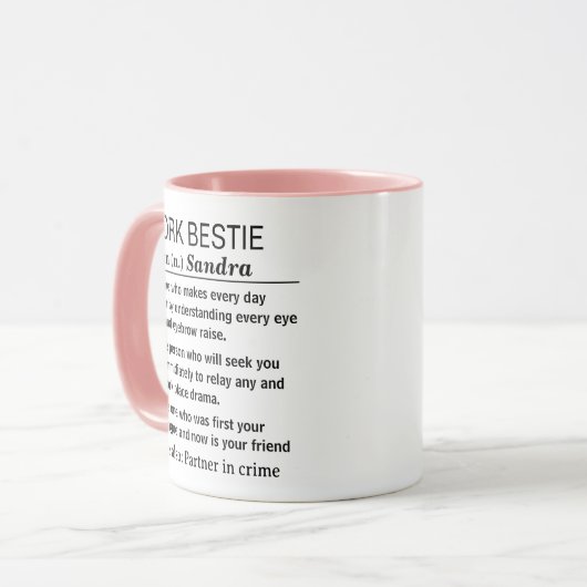 Funny Personalized Work Bestie Definition マグカップ (正面左)