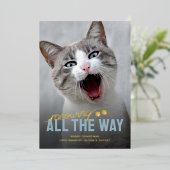 Funny Pet Cat Christmas 箔シーズンカード (立ち正面)