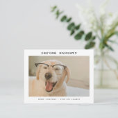 Funny Pet 'Define Naughty' Photo Christmas シーズンカード (スタンド正面)