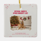 Funny Pet Dog Picture Christmas Holiday セラミックオーナメント (正面)