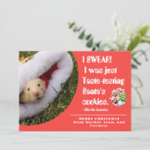 Funny pet Hamster Photo Christmas Card シーズンカード (スタンド正面)