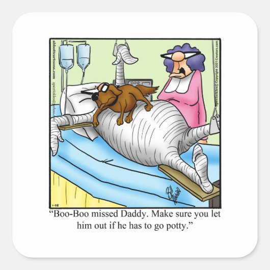 Funny Pet Humor Stickers スクエアシール (正面)