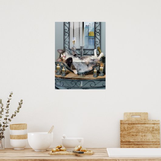 Funny Pet Poster Tipsy Kitty ポスター (キッチン)