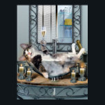 Funny Pet Poster Tipsy Kitty ポスター<br><div class="desc">If you love the furry creatures called cats, you will enjoy this poster from my, High Society Cat, series. The inspiration for the scenes came from watching my own two cats. Spoiled and loving a lot of attention they live selfishly in comfort. In this painting, the Kitty is taking a...</div>