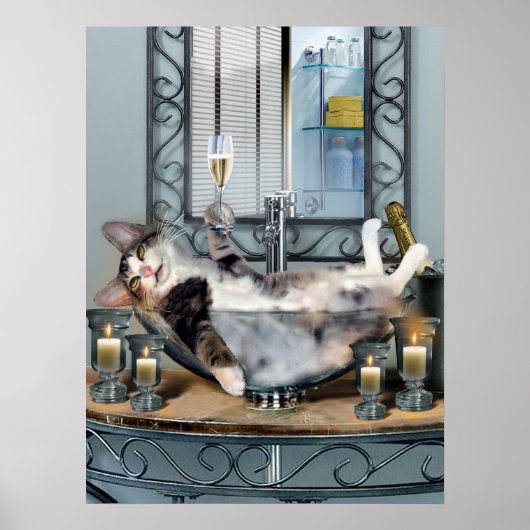 Funny Pet Poster Tipsy Kitty ポスター (正面)