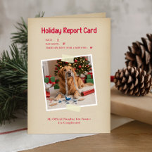 Funny Pet Themed Dog Photo Christmas Folded 
