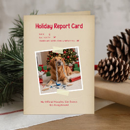 Funny Pet Themed Dog Photo Christmas Folded  シーズンカード