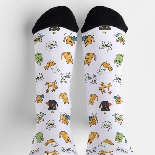 Funny Pets Pattern Crew Socks ソックス (上部)