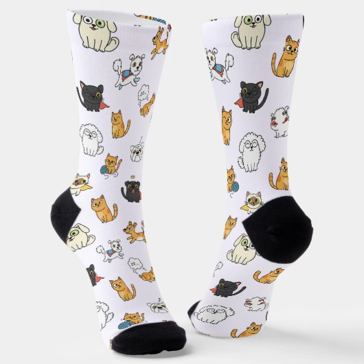 Funny Pets Pattern Crew Socks ソックス (傾斜あり)