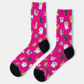 Funny Pets Pattern Crew Socks ソックス (左)