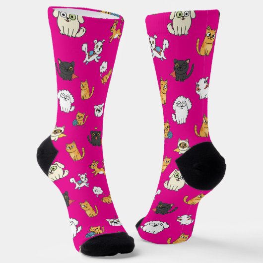 Funny Pets Pattern Crew Socks ソックス (傾斜あり)
