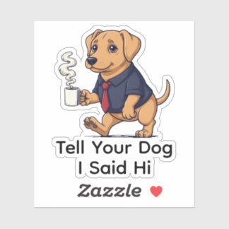 Funny Pharaoh Hound Dog Business Suit Coffee  シール