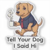 Funny Pharaoh Hound Dog Business Suit Coffee  シール (正面)