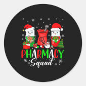 Funny Pharmacy Tech Squad Christmas Matching Holid ラウンドシール (正面)