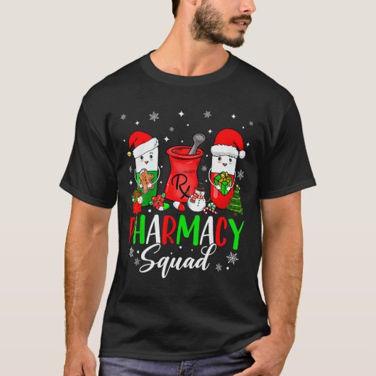 Funny Pharmacy Tech Squad Christmas Matching Holid Tシャツ (正面)