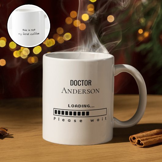 Funny PhD Graduation Doctor Name Loading  コーヒーマグカップ
