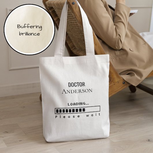 Funny PhD Graduation Doctor Name Loading  トートバッグ