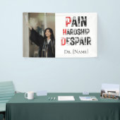 Funny PhD Graduation Pain Hardship Despair Photo 横断幕 (トレードショー)