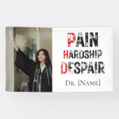 Funny PhD Graduation Pain Hardship Despair Photo 横断幕 (横)