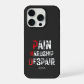 Funny PhD Graduation Pain Hardship Despair Quote iPhoneケース (裏面)