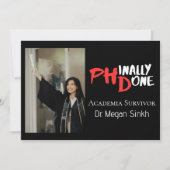 Funny PhD Graduation Phinally Done Photo シーズンカード (正面)