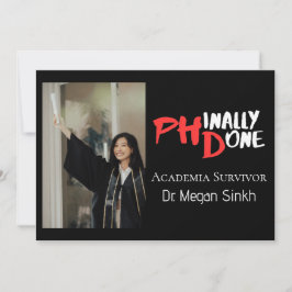 Funny PhD Graduation Phinally Done Photo シーズンカード
