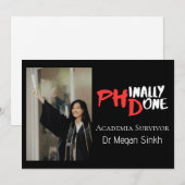 Funny PhD Graduation Phinally Done Photo シーズンカード (正面/裏面)