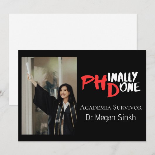 Funny PhD Graduation Phinally Done Photo シーズンカード (正面/裏面)