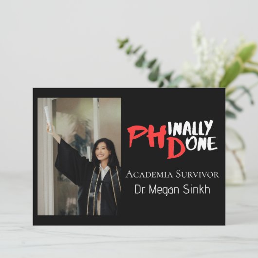 Funny PhD Graduation Phinally Done Photo シーズンカード (スタンド正面)