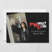 Funny PhD Graduation Phinally Done Photo 招待状 (正面)