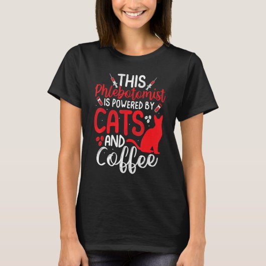 Funny Phlebotomy Phlebotomist Nurse Funny Cat Love Tシャツ (正面)