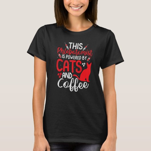 Funny Phlebotomy Phlebotomist Nurse Funny Cat Love Tシャツ (正面)