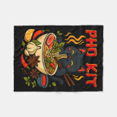 Funny Pho Kit Black Cat Halloween Costume Family M フリースブランケット (正面(横))