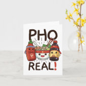 Funny Pho Threads Co. Fun Vietnamese Pho Noodle So カード (黄色い花)