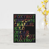 Funny Phonetic Alphabet Nato Military Lice Army Ta カード (黄色い花)