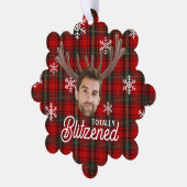 Funny Photo Face Blitzened Christmas Custom Gift オーナメントカード (左)