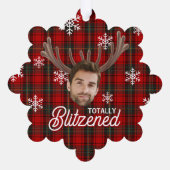 Funny Photo Face Blitzened Christmas Custom Gift オーナメントカード (裏面)